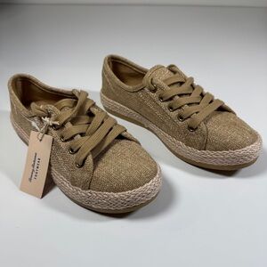Tommy Bahama Women Brown Jute Platform Lace‎ Up Sneakers Size 6.5